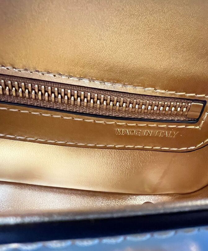 Valentino Vlogo Chain Small Laminated Nappa Shoulder Bag